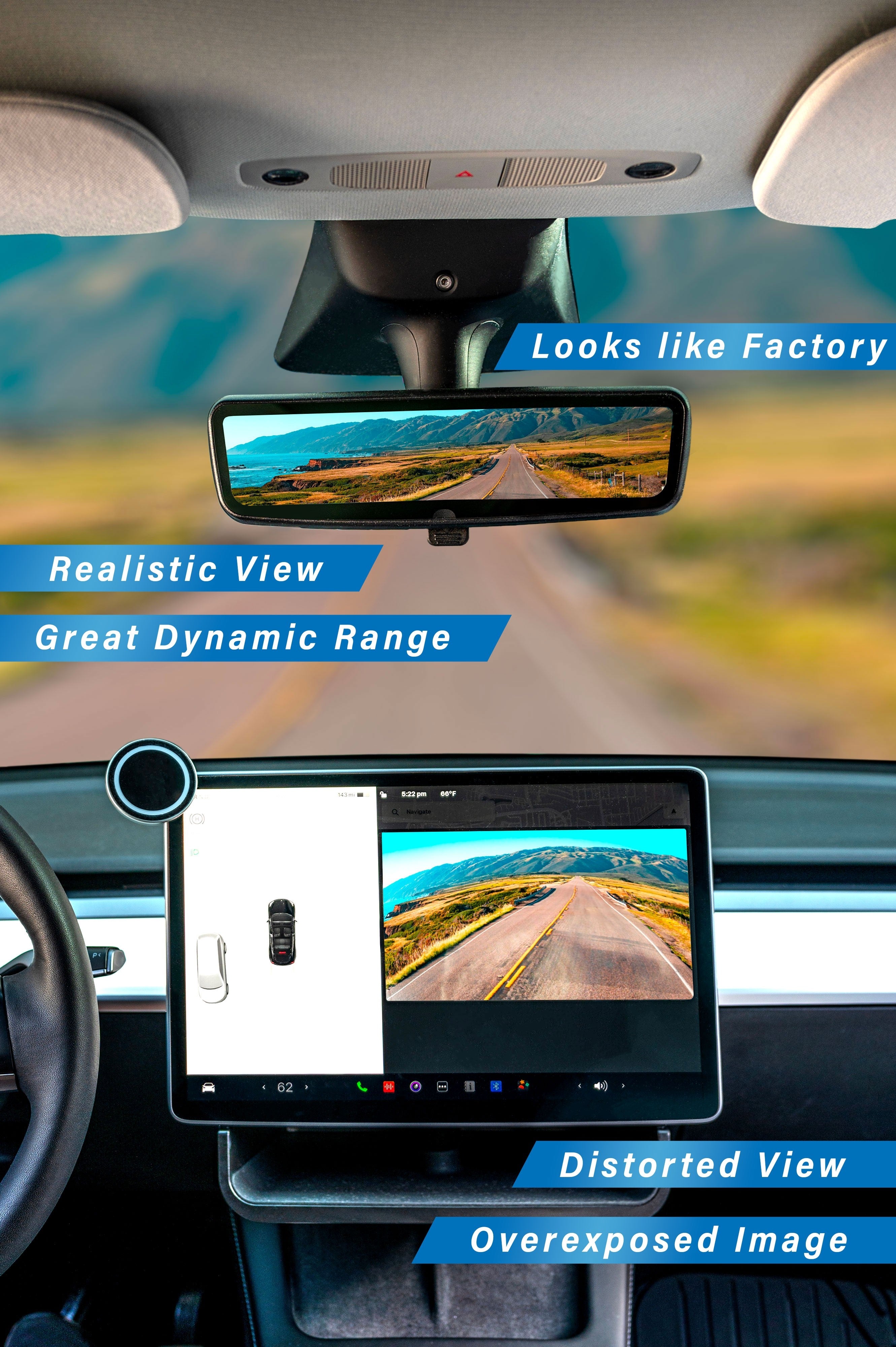 Digital Rearview E-Mirror for Tesla Model Y - Beat-Sonic USA