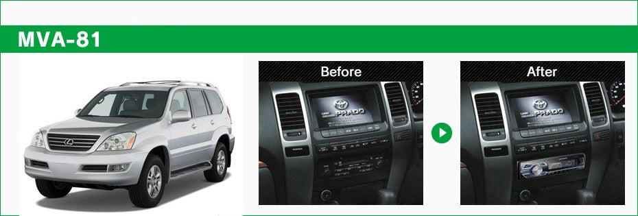 Beat-Sonic MVA-81 Stereo Replacement Kit for 2003-2009 Lexus GX 470 models with factory navigation - Beat-Sonic USA